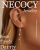 Gold Dangle Earrings for Women 14K Gold Plated Hoco Jewelry Drop Hypallergenic Prom Earring Dainty Long Hanging Chain CZ Pearl Threader Earrings - view 2