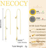 Gold Dangle Earrings for Women 14K Gold Plated Hoco Jewelry Drop Hypallergenic Prom Earring Dainty Long Hanging Chain CZ Pearl Threader Earrings - view 4