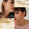 Gold Dangle Earrings for Women 14K Gold Plated Hoco Jewelry Drop Hypallergenic Prom Earring Dainty Long Hanging Chain CZ Pearl Threader Earrings - view 7