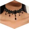 Black Necklace for Women Adjustable Daily Goth Jewelry Gift Adjustable Fit Close Fit Black Necklace with Lace Velvet Beaded or Pendant Styles Goth - main view