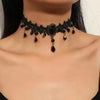 Black Necklace for Women Adjustable Daily Goth Jewelry Gift Adjustable Fit Close Fit Black Necklace with Lace Velvet Beaded or Pendant Styles Goth - view 2