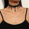 Black Necklace for Women Adjustable Daily Goth Jewelry Gift Adjustable Fit Close Fit Black Necklace with Lace Velvet Beaded or Pendant Styles Goth - view 3