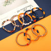 Game Day Bracelets for Women Red Black with Blue Heishi Clay Beaded Stretch Bracelets Stackable Sports Charm Bracelet Bangles Football Mom - view 3