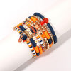 Game Day Bracelets for Women Red Black with Blue Heishi Clay Beaded Stretch Bracelets Stackable Sports Charm Bracelet Bangles Football Mom - view 4