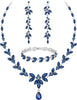Wedding Jewelry Sets for Bride Bridal Jewelry Set for Women Wedding Crystal Necklace Earrings Bracelet Set for Party Prom Jewelry - main view