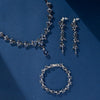 Wedding Jewelry Sets for Bride Bridal Jewelry Set for Women Wedding Crystal Necklace Earrings Bracelet Set for Party Prom Jewelry - view 4