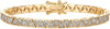14K Gold Plated Tennis Bracelets for Women with Bezel Set CZ Bracelet Simulated Diamonds Round Trinity Radiant Pear Heart Cut Cubic Zirconia Bracelet - 6.5 Inches Trillion Yellow Gold