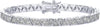 14K Gold Plated Tennis Bracelets for Women with Bezel Set CZ Bracelet Simulated Diamonds Round Trinity Radiant Pear Heart Cut Cubic Zirconia Bracelet - 7 Inches Trillion White Gold