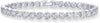 14K Gold Plated Tennis Bracelets for Women with Bezel Set CZ Bracelet Simulated Diamonds Round Trinity Radiant Pear Heart Cut Cubic Zirconia Bracelet - 7 Inches Heart White Gold