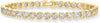 14K Gold Plated Tennis Bracelets for Women with Bezel Set CZ Bracelet Simulated Diamonds Round Trinity Radiant Pear Heart Cut Cubic Zirconia Bracelet - 7 Inches Heart Yellow Gold