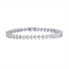 14K Gold Plated Tennis Bracelets for Women with Bezel Set CZ Bracelet Simulated Diamonds Round Trinity Radiant Pear Heart Cut Cubic Zirconia Bracelet - 7 Inches Trinity White Gold