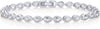 14K Gold Plated Tennis Bracelets for Women with Bezel Set CZ Bracelet Simulated Diamonds Round Trinity Radiant Pear Heart Cut Cubic Zirconia Bracelet - 7 Inches Pear White Gold