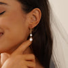 Gold Jewelry Set for Women, Dainty 14K Gold/Silver Plated Pearl Necklace and Earring Set with CZ Diamond and Pearl Drop Earrings, Bracelets, Choker - view 3