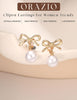 Clip on Earrings, Pearl Clip on Earrings for Women Fake Earrings - view 5