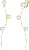 Clip on Earrings, Pearl Clip on Earrings for Women Fake Earrings - Gold Plated-Twist Chain
