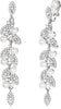 Clip on Earrings, Pearl Clip on Earrings for Women Fake Earrings - Silver Plated-CZ Leaf
