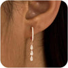 Gold Earrings for Women, Dainty Dangle Earring 14K Gold Plated Statement Drop Dangle Earrings for Women Trendy Long Huggie Hoop Earring Small Formal - hoop RG Dangle