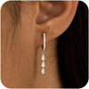 Gold Earrings for Women, Dainty Dangle Earring 14K Gold Plated Statement Drop Dangle Earrings for Women Trendy Long Huggie Hoop Earring Small Formal - hoop SL Dangle