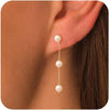 Pearl Earrings for Women, 14K Gold Plated Drop Earrings Jewelry - main view
