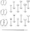 Threadless Flat Back Stud Earrings Tragus Helix Piercing Jewelry - main view