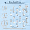 Threadless Flat Back Stud Earrings Tragus Helix Piercing Jewelry - view 4