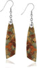 Stone Fishhoop Dangle Drop Earrings Statement Gold silver earrings - Brown-Silver Hook
