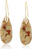 Stone Fishhoop Dangle Drop Earrings Statement Gold silver earrings - Camel -Gold hook