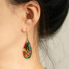 Stone Fishhoop Dangle Drop Earrings Statement Gold silver earrings - view 3