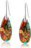 Stone Fishhoop Dangle Drop Earrings Statement Gold silver earrings - Colorful silver hook