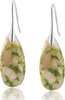 Stone Fishhoop Dangle Drop Earrings Statement Gold silver earrings - Brilliant Pink Green-Silver Hook