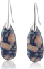 Stone Fishhoop Dangle Drop Earrings Statement Gold silver earrings - Brilliant Powder Blue-Silver Hook
