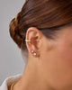 Dainty Flat Back Earrings for Women, 14K Gold Plated CZ Stud Piercing - view 2