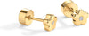 Dainty Flat Back Earrings for Women, 14K Gold Plated CZ Stud Piercing - view 3