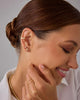 Dainty Flat Back Earrings for Women, 14K Gold Plated CZ Stud Piercing - view 4