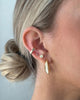 Dainty Flat Back Earrings for Women, 14K Gold Plated CZ Stud Piercing - view 7