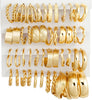 12 Pairs Gold Hoop Earrings Set for Women, Fashion Jewelry Gifts 40mm/50mm - Honey Gold