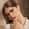 Gold Geometric Clip On Earrings for Women Chunky Gold Knot Link Clip Earrings Trendy Jewelry - view 4