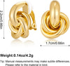 Gold Geometric Clip On Earrings for Women Chunky Gold Knot Link Clip Earrings Trendy Jewelry - view 5