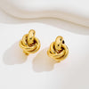 Gold Geometric Clip On Earrings for Women Chunky Gold Knot Link Clip Earrings Trendy Jewelry - view 6