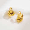 Gold Geometric Clip On Earrings for Women Chunky Gold Knot Link Clip Earrings Trendy Jewelry - view 7