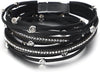 Leather Wrap Bracelet for Women Boho Western Layered Cuff Jewelry Stackable Bracelets Easy On Clasp Daily Wear Pairs with Boho Western Outfits - main view