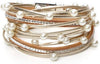 Leather Wrap Bracelet for Women Boho Western Layered Cuff Jewelry Stackable Bracelets Easy On Clasp Daily Wear Pairs with Boho Western Outfits - Gold2