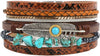 Leather Wrap Bracelet for Women Boho Western Layered Cuff Jewelry Stackable Bracelets Easy On Clasp Daily Wear Pairs with Boho Western Outfits - Brown2