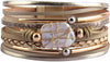 Leather Wrap Bracelet for Women Boho Western Layered Cuff Jewelry Stackable Bracelets Easy On Clasp Daily Wear Pairs with Boho Western Outfits - Gold6