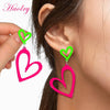 Neon Heart Earrings for Women Acrylic Neon Earrings 80s 90s Outfit for Women Glow Party Accessories Gifts Hot Pink Orange Green Yellow - view 3