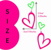 Neon Heart Earrings for Women Acrylic Neon Earrings 80s 90s Outfit for Women Glow Party Accessories Gifts Hot Pink Orange Green Yellow - view 5