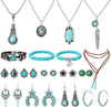 49 Pcs Gold Jewelry Set for Women Bohemian Jewelry - Turquoise