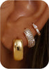Small 14K Gold Plated Chunky Hoop Earrings for Women Silver Earrings Set Huggie 