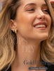 Small 14K Gold Plated Chunky Hoop Earrings for Women Silver Earrings Set Huggie Hoops Earring Stacks for Multiple Piercing Jewelry Lightweight 3Pairs - view 2
