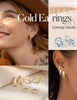 Small 14K Gold Plated Chunky Hoop Earrings for Women Silver Earrings Set Huggie Hoops Earring Stacks for Multiple Piercing Jewelry Lightweight 3Pairs - view 6